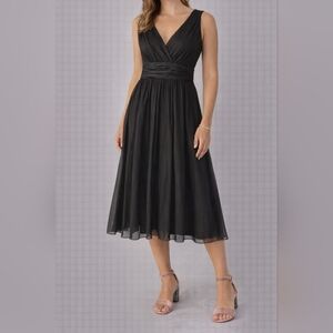 Maggy London Black Silk Chiffon Cocktail Dress 4